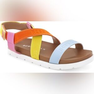 BCBGirls girls Vibrant multi color sandals. Missing tag size